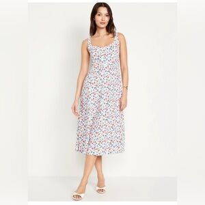 Fit and Flare Linen blend midi dress